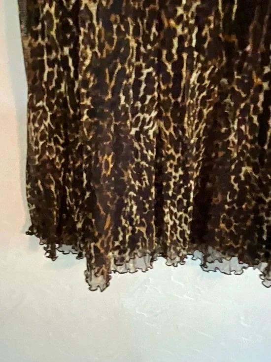 Grace Leopard Print Mesh Midi Skirt Size XL - Picture 2 of 7